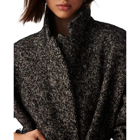 ba&sh Black Santa Twill Wool Blend Lady Coat Size Small - Picture 2 of 12